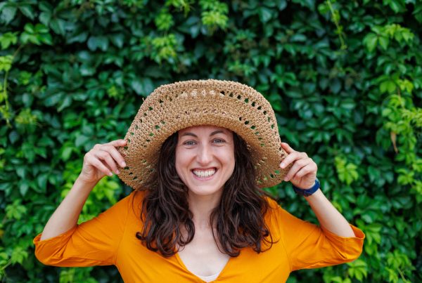 Close-up of a woman with a big smile