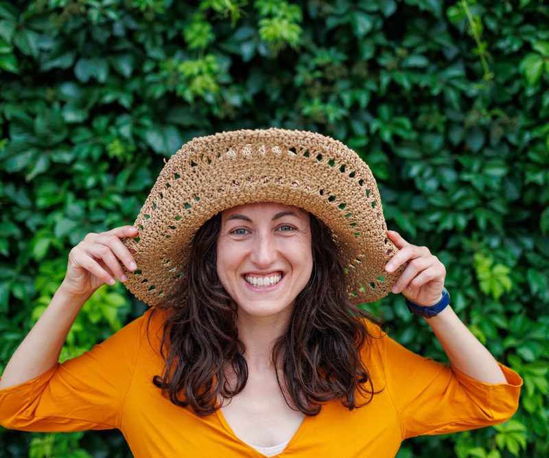 Close-up of a woman with a big smile